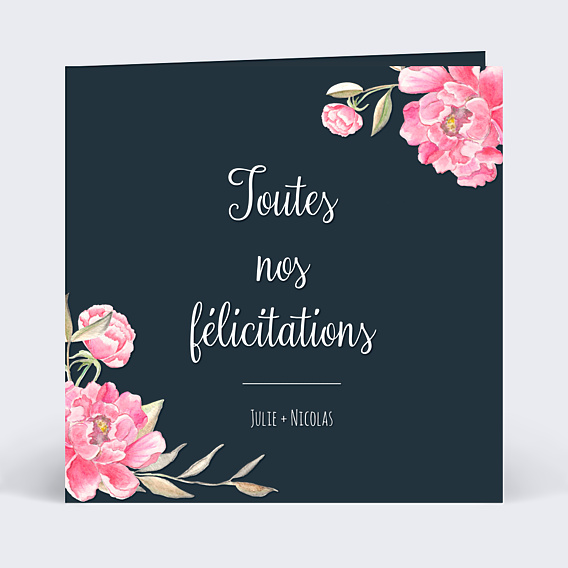 Félicitations Mariage Dark Peony