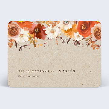 Carte félicitations mariage - enveloppe de fleurs - La Poste