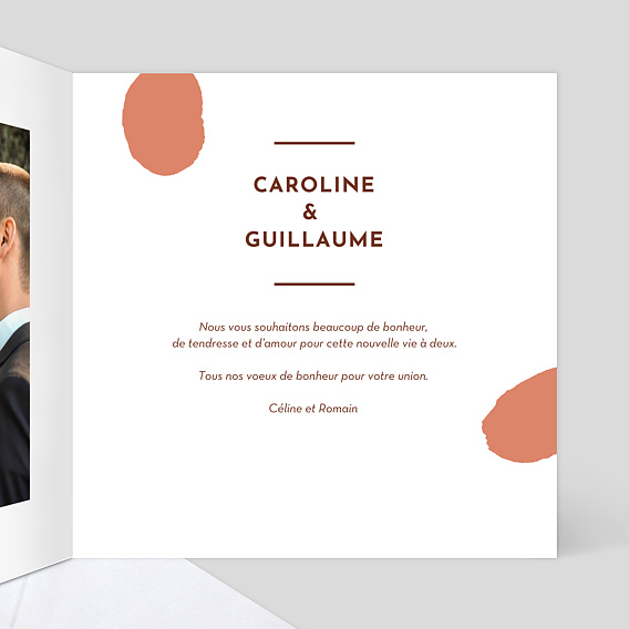 Carte félicitations mariage Aurora Intérieur Droit