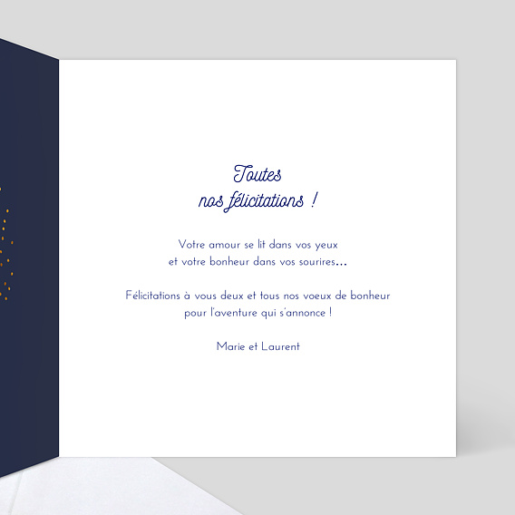 Carte félicitations mariage Bulles Ocre Intérieur Droit