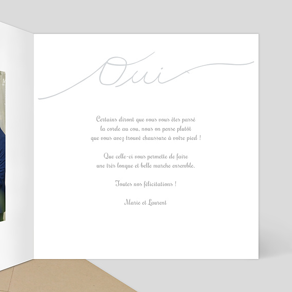 Carte félicitations mariage Lettres Chic Intérieur Droit