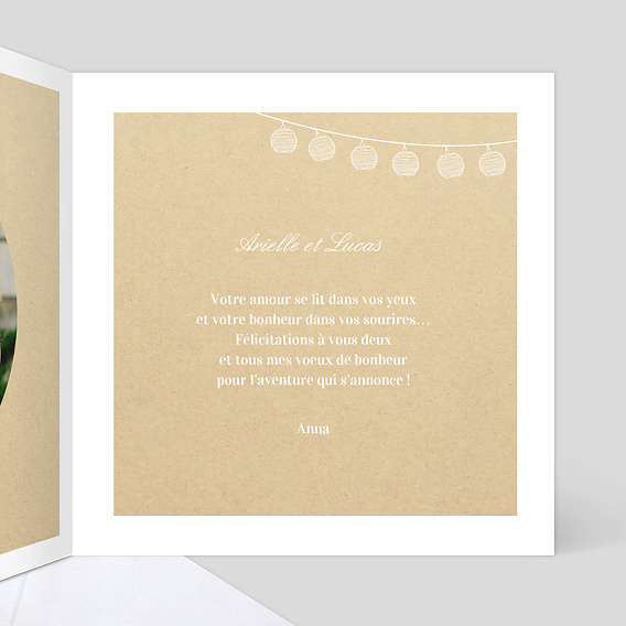 Carte félicitations mariage Mr & Mrs Intérieur Droit