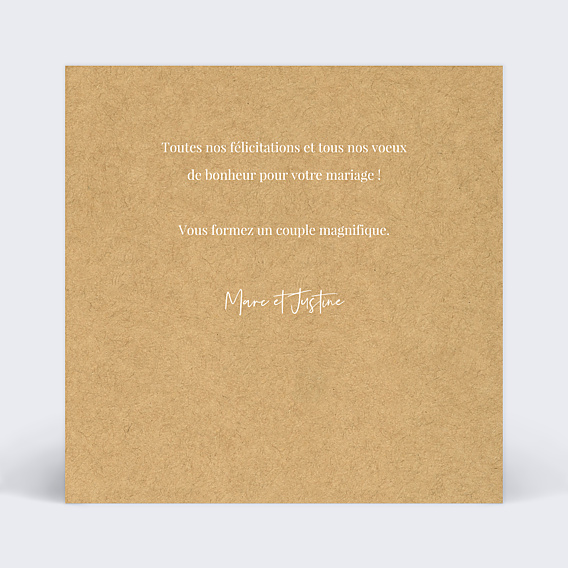 Félicitations Mariage Lauriers Kraft