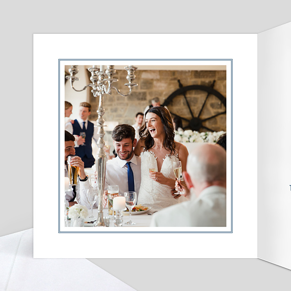 Carte félicitations mariage Blue Waves Intérieur Gauche