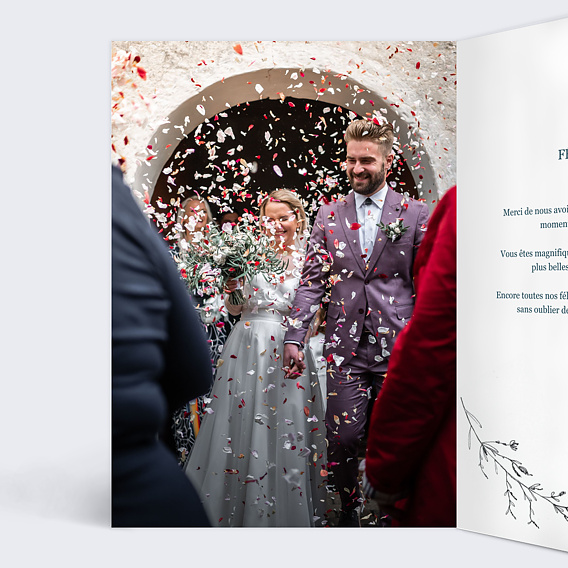 Carte félicitations mariage Idylle mariage Intérieur Gauche