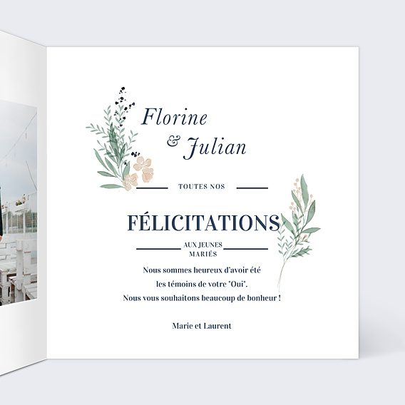 Félicitations Mariage Couronne de Laurier