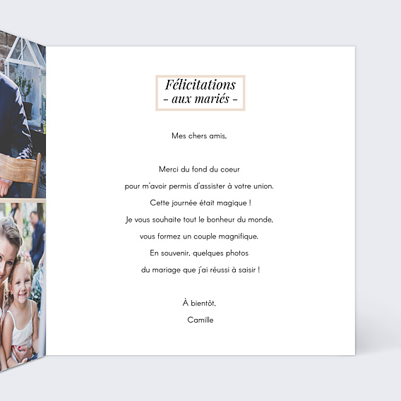 Félicitations Mariage Étiquette Poudrée