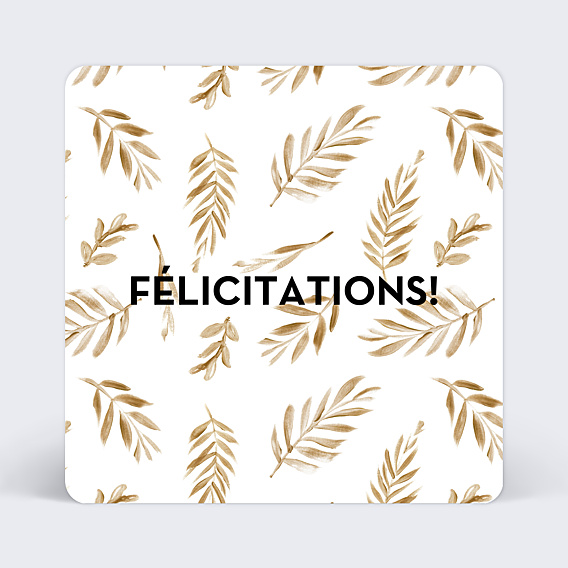 Félicitations Mariage Golden Jungle