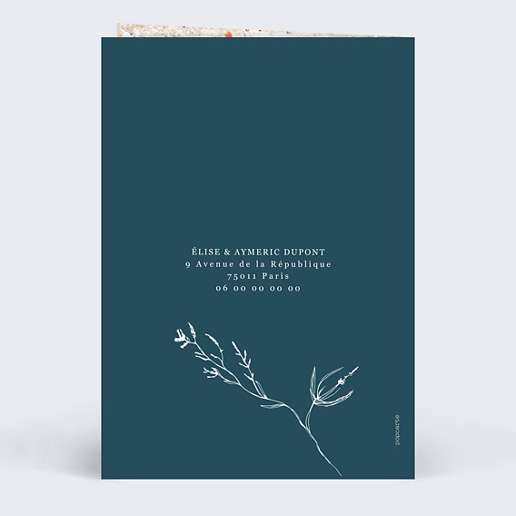 Carte félicitations mariage Idylle mariage Verso