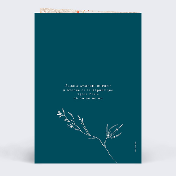 Carte félicitations mariage Idylle mariage Verso