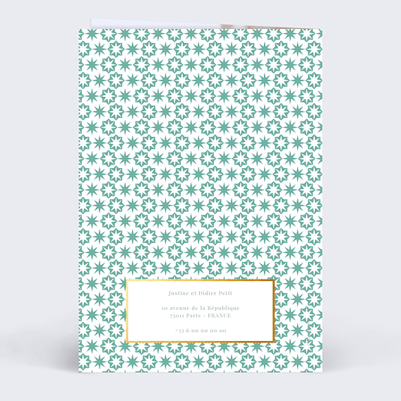 Carte félicitations mariage Marrakech Verso