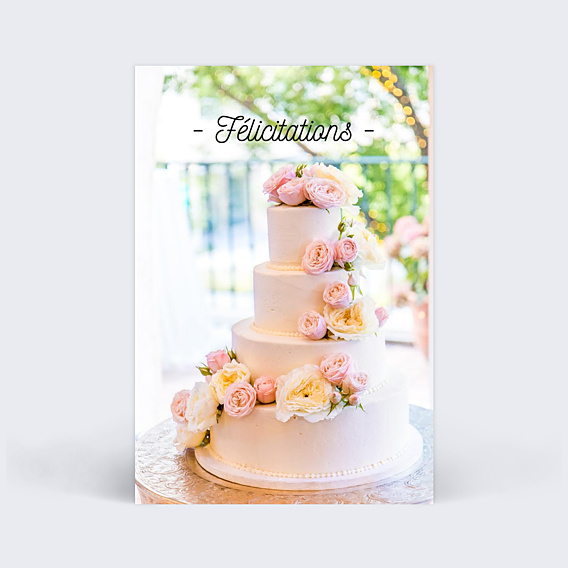 Félicitations Mariage Tirets Noirs Gateaux