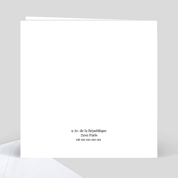 Carte félicitations mariage Tirets Noirs Anneau Verso