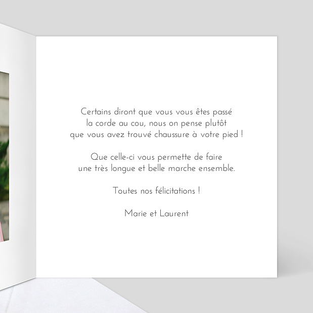 Félicitations Mariage Coeur Fleuri Intérieur Droit