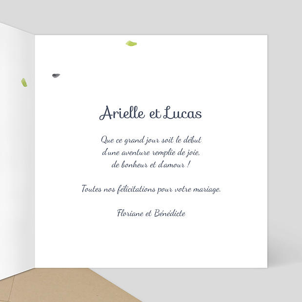 Félicitations mariage Couronne aquarelle Intérieur Droit