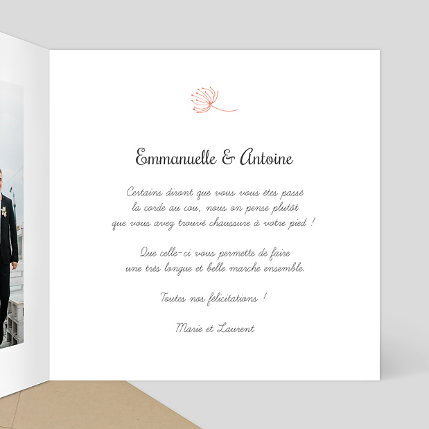 Félicitations Mariage Couronne de Fleurs Intérieur Droit