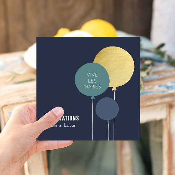 Carte félicitations mariage Balloons Après 4