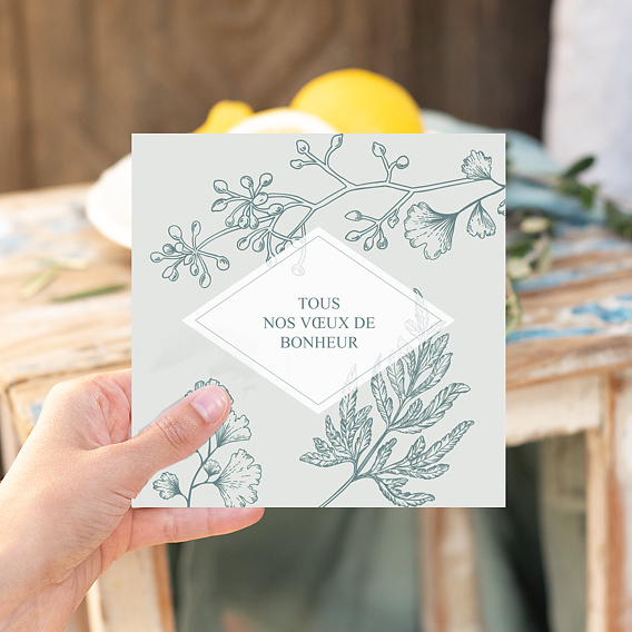 Carte félicitations mariage Botanic Garden Après 4