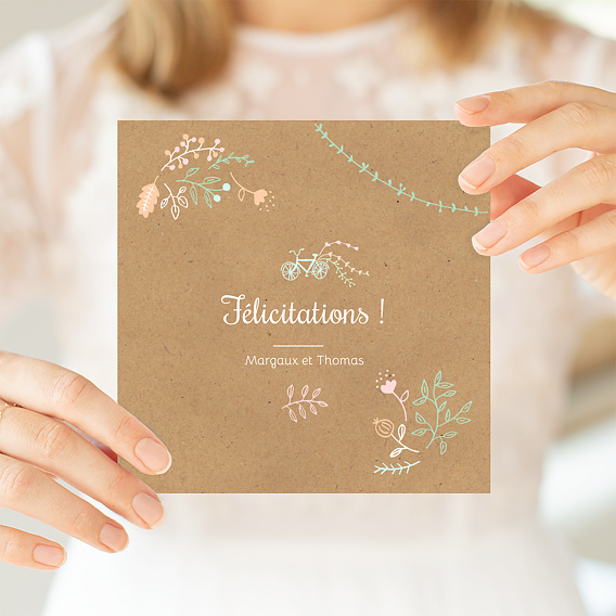 Carte félicitations mariage Promenade Champêtre Après 4