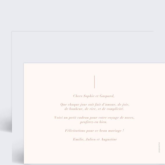 Carte félicitations mariage Botanica Verso