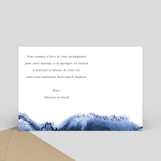 Carte félicitations mariage Abîme Verso