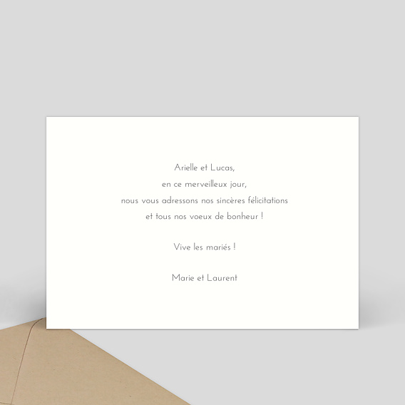 Carte félicitations mariage Champaaagne Verso