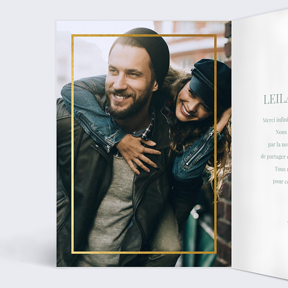 Carte félicitations mariage Marrakech Intérieur Gauche