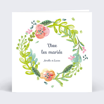 Félicitations mariage Couronne Aquarelle