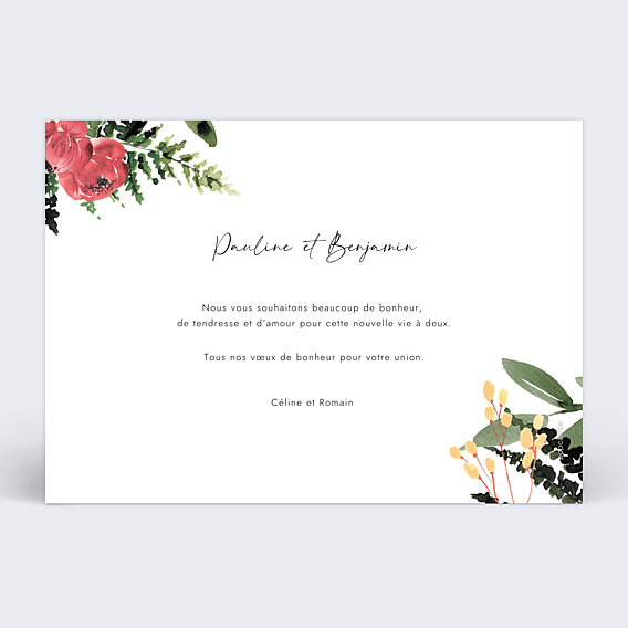 Félicitations Mariage Wild Flowers