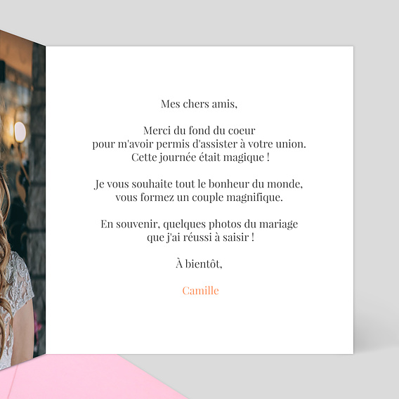 Carte félicitations mariage Félicitations Simplicité Intérieur Droit