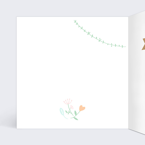 Carte félicitations mariage Promenade Champêtre Intérieur Gauche