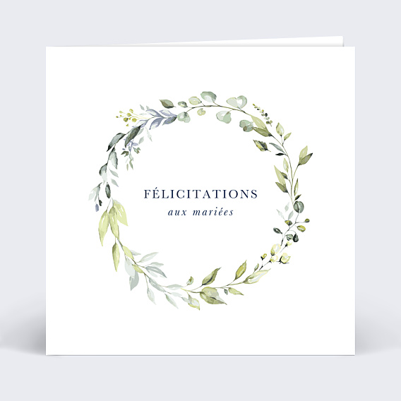 Félicitations Mariage Couronne Végétale