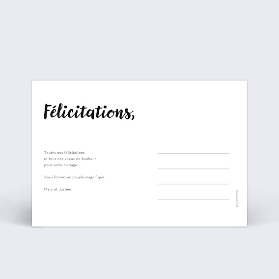 Félicitations Mariage Grand Cadre Blanc