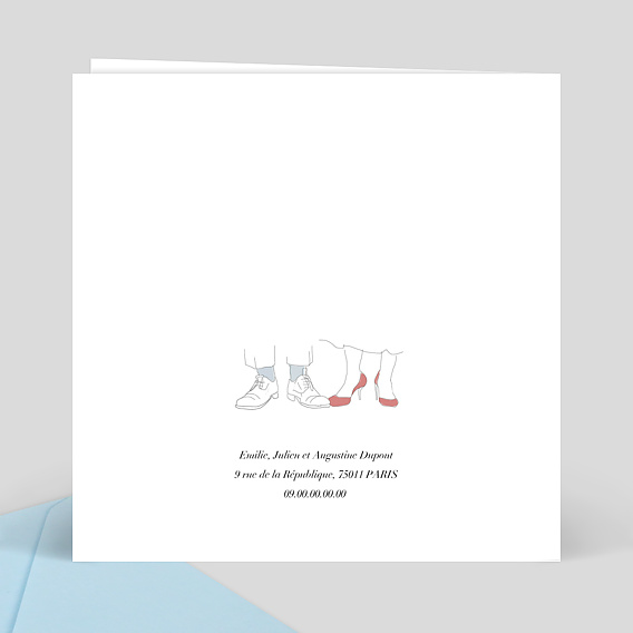 Carte félicitations mariage Illustration Elégance Verso