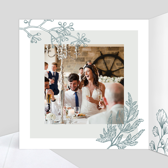 Carte félicitations mariage Botanic Garden Intérieur Gauche