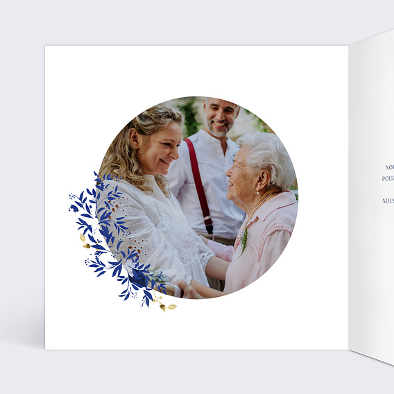 Carte félicitations mariage Esprit Azulejos Intérieur Gauche