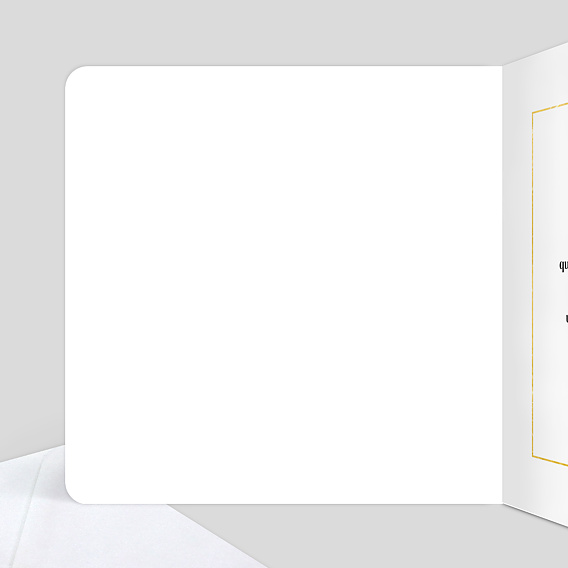 Carte félicitations mariage Feuilles d'Or Intérieur Gauche