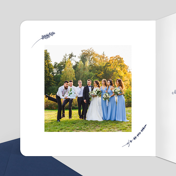 Carte félicitations mariage Jolie Lavande Intérieur Gauche