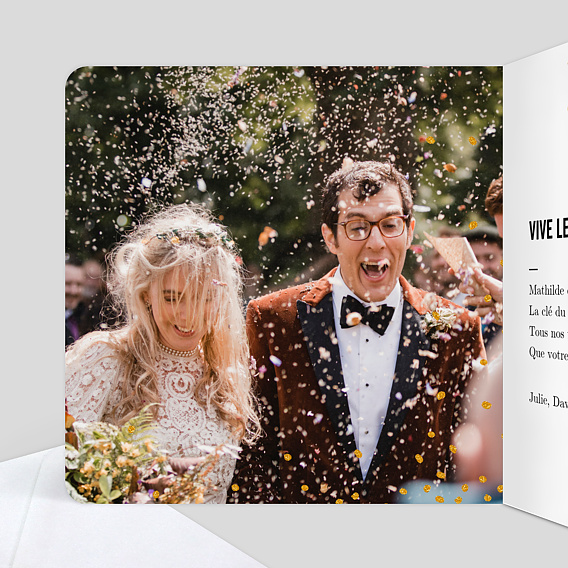 Carte félicitations mariage Poussière d'Étoiles Intérieur Gauche