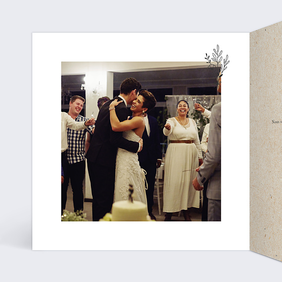 Carte félicitations mariage Voiture Vintage Intérieur Gauche