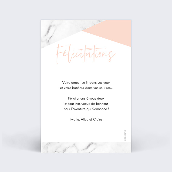 Félicitations Mariage Marbre