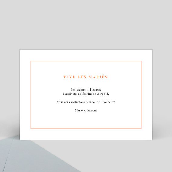 Carte félicitations mariage Joli Filet Verso