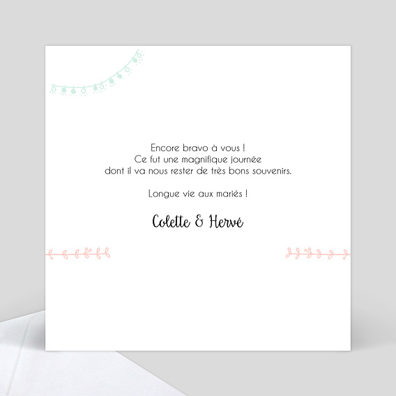 Carte félicitations mariage Mariage Illustré Verso