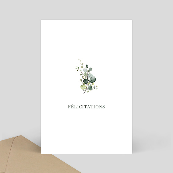 Carte félicitations mariage Herbarium Verso