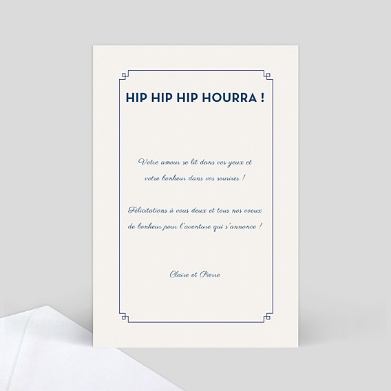 Carte félicitations mariage Hirondelle d'Amour Verso