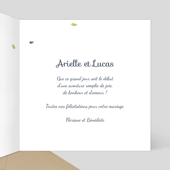 Carte félicitations mariage Couronne Aquarelle Intérieur Droit