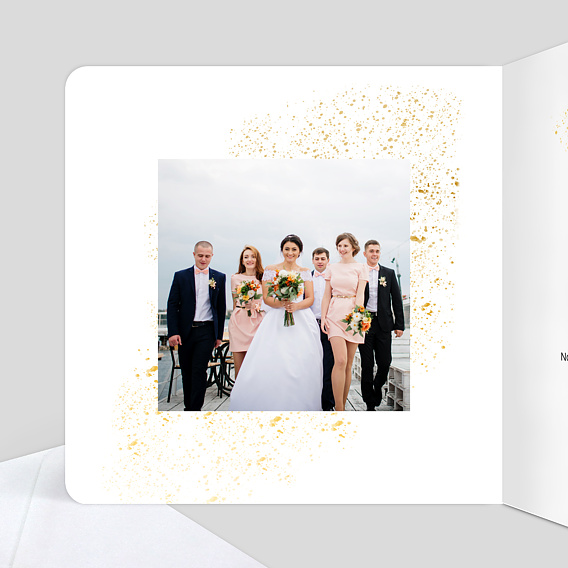 Carte félicitations mariage Poudre Ocre Intérieur Gauche