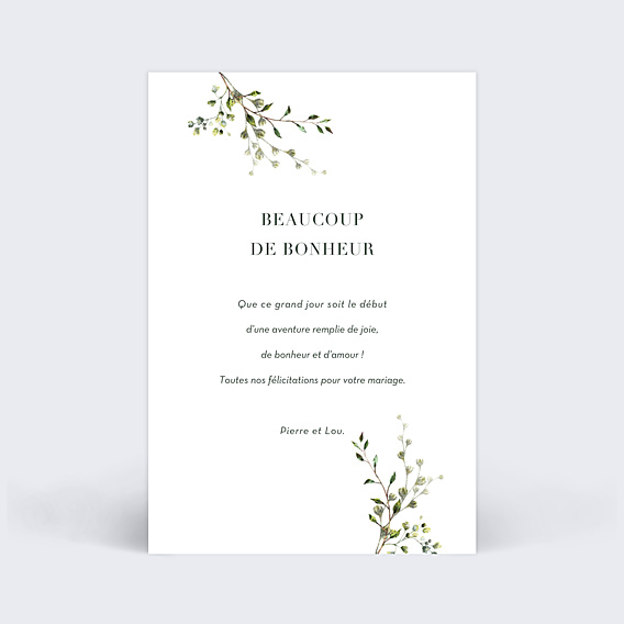 Félicitations Mariage Herbarium