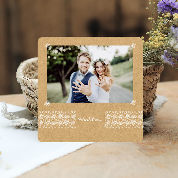 Carte félicitations mariage Jolie Dentelle Après 4