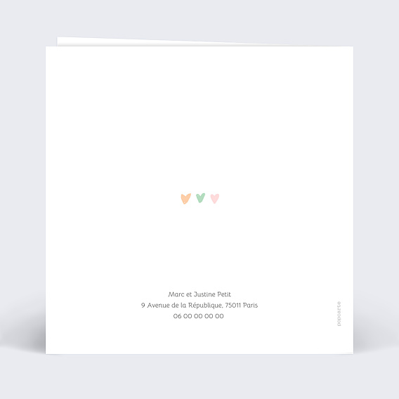 Carte félicitations mariage Promenade Champêtre Verso